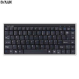 Tastatura Delux DLK-K1100 Slim Multimedia fara num pad USB Black-White