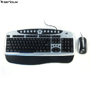 Tastatura multimedia + mouse optic Serioux SRXMKM-5000 PS/2 Black-Silver