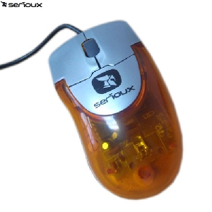 Mouse optic mini Serioux Rainbow 580 USB Transparent Orange