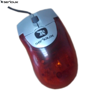 Mouse optic mini Serioux Rainbow 580 USB Transparent Red