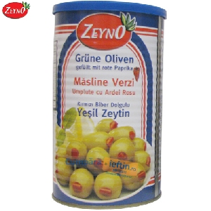 Masline verzi umplute cu ardei rosu Zeyno 700 gr