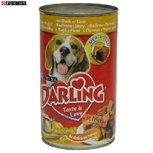 Hrana umeda pentru caini Purina Darling rata si ficat 1.2 kg