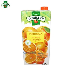 Suc natural de portocale si mandarine de Spania 100% Tymbark 2 L