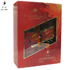 Pachet Scotch Whisky 40% Johnnie Walker Red Label + 2 pahare 0.7 L