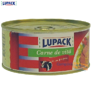 Carne de vita in suc propriu Lupack 300 gr