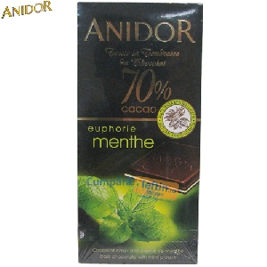 Ciocolata 70% cacao cu menta Anidor Euphorie Menthe 100 gr