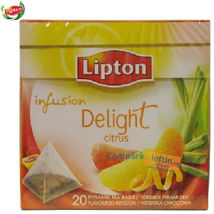 Ceai lamaie si portocale Lipton piramide Delight 20 buc x 2 gr