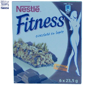 Batoane de cereale cu ciocolata cu lapte Nestle Fitness 6 buc x 23.5 gr