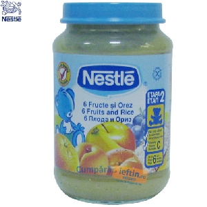 Nestle nou nascuti piure de 6 fructe si orez 200 gr