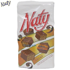 Napolitane glazurate cu cacao Naty 100 gr