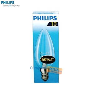 Bec clar lumanare E14 Philips 60 W