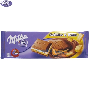 Ciocolata cu lapte si biscuiti Milka Schoko Keks 300 gr