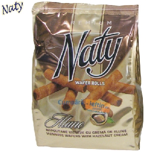 Napolitane vieneze cu crema de alune Naty 200 gr