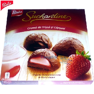 Praline de ciocolata cu capsuni Poiana Suchardine 140 gr