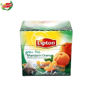 Ceai verde piramide Lipton mandarine si portocale 20 buc x 2 gr