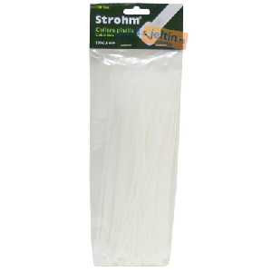 Coliere de plastic albe 200 x 3.6 mm Strohm 100 buc