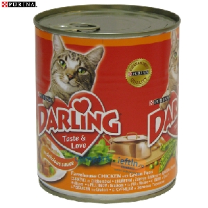 Hrana umeda pentru pisici Purina Darling pui si mazare 800 gr