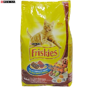 Hrana uscata pentru pisici Purina Friskies carne ficat si legume 2 kg