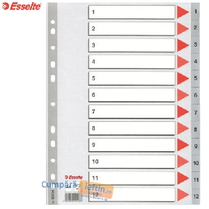 Separatoare din plastic Esselte  index 1-12