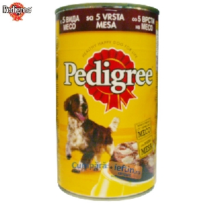 Hrana umeda caini Pedigree Adult 5 feluri carne 1.2 kg