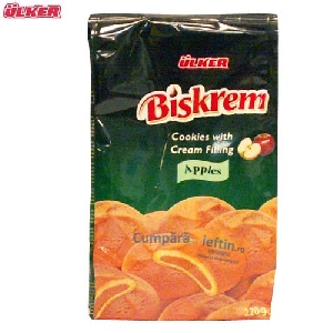 Biscuiti cu crema mere Biskrem 220 gr