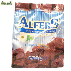 Napolitane glazurate vanilie Alfers 250 gr