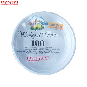 Farfurii plastic unica folosinta Aristea 100 buc x 17 cm