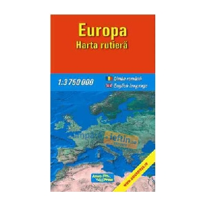 Harta Europa rutiera  pliata  70 x 100 cm