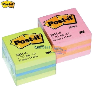 Minicub notite autoadezive Post-it  51 x 51 mm  400 file