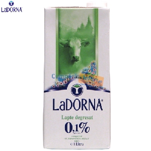 Lapte UHT degresat 0.1% grasime LaDorna 1 L