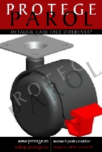 Rotila BA-1140,D50mm,max 30kg,negru,cu frana