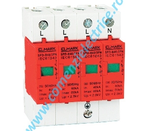 Descarcator tetrapolar SPDB40/ 3pN In 40kA