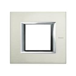 Placa ornament 2 module Brushed Aluminium Bticino Axolute