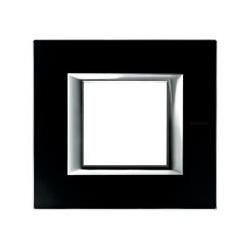 Placa ornament 2 module sticla Black Bticino Axolute