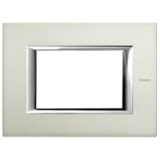 Placa ornament 3 module Brushed Aluminium Bticino Axolute