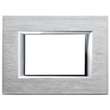 Placa ornament 3 module Brushed Chrome Bticino Axolute