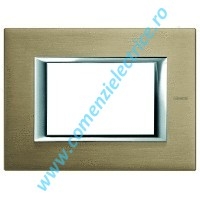 Placa ornament 3 module Brushed titanium Bticino