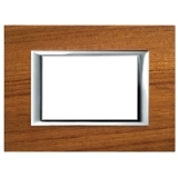 Placa ornament 3 module lemn Teak Bticino Axolute