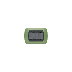 Placa ornament 3 module Verde Bticino Living L4803VR