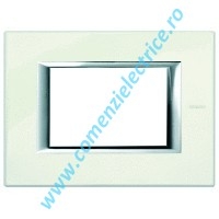 Placa ornament 3 module White Limoges Bticino