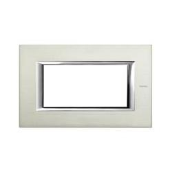 Placa ornament 4 module Brushed Aluminium Bticino Axolute