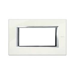 Placa ornament 4 module White Limoges Bticino