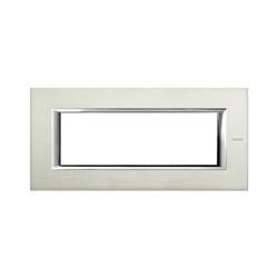 Placa ornament 6 module Brushed Aluminium Bticino Axolute