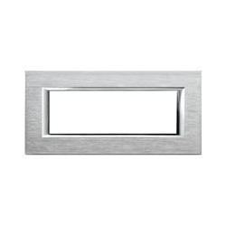 Placa ornament 6 module Brushed Chrome Bticino Axolute