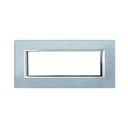 Placa ornament 6 module sticla Blue Bticino Axolute