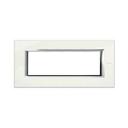 Placa ornament 6 module White Limoges Bticino