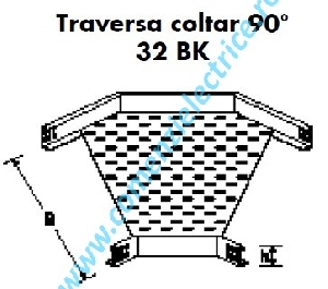 Traversa coltar 90GR pentru pat metalic 100 mm