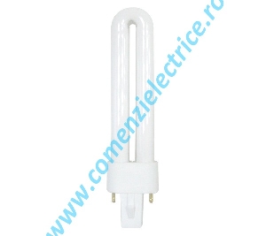 Bec economic fluorescent cu pini PLS 9W 6400K G23