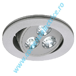 LED TRITON  downlight 3x1W argintiu alb