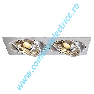 Plafoniera NEW TRIA II ES111 downlight rectangular aluminiu satinat